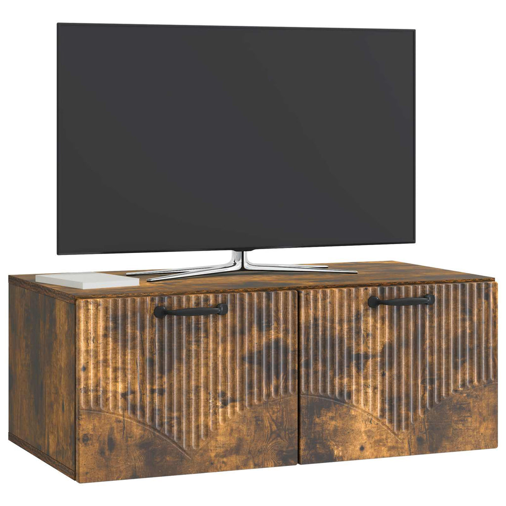 vidaXL Szafka RTV montowana na ścianie Dąb wędzony 78,5 x 41 x 30 cm