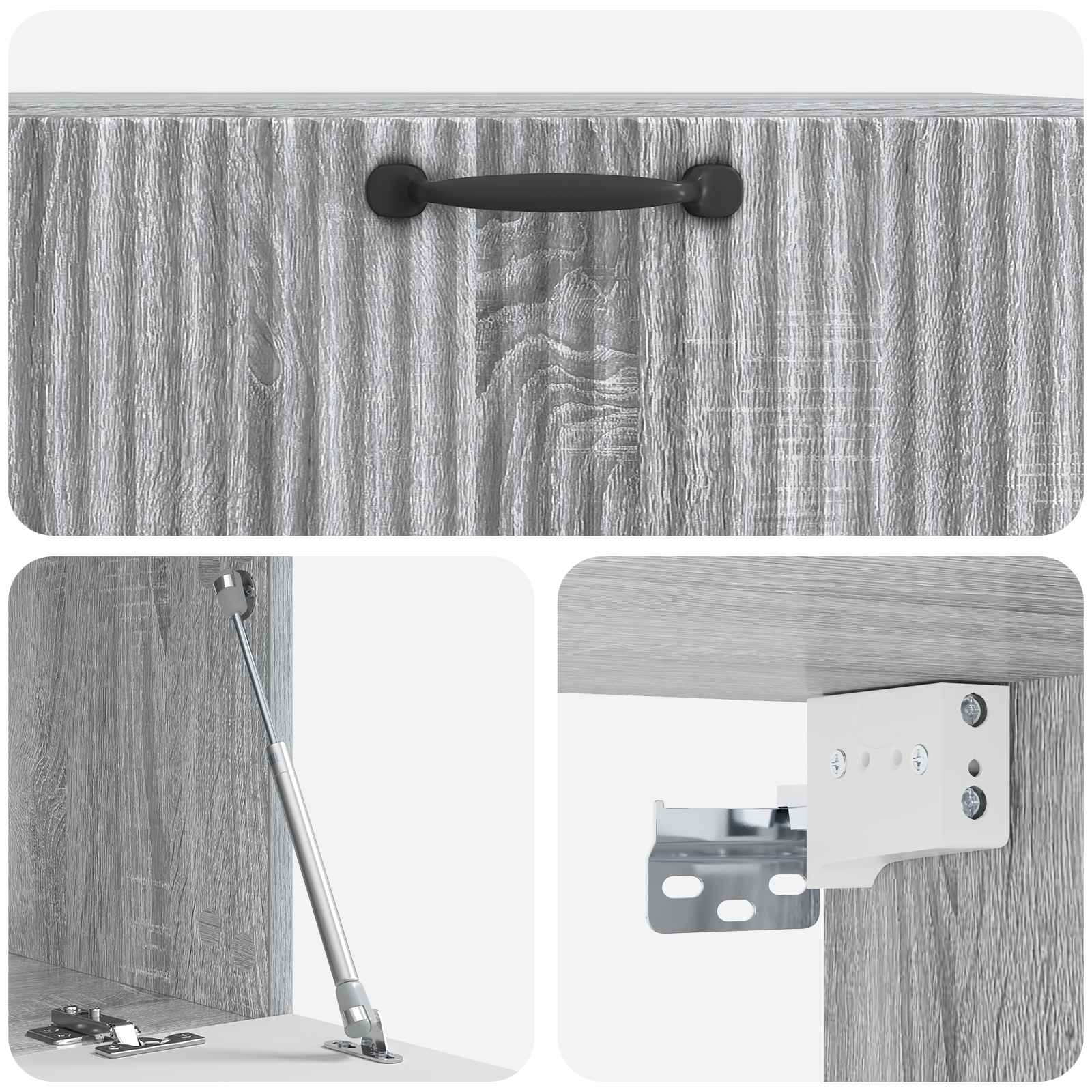 vidaXL Szafka RTV montowana na ścianie Szary Sonoma 78,5 x 41 x 30 cm