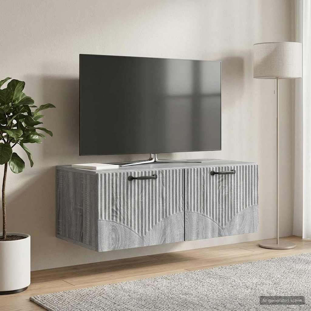 vidaXL Szafka RTV montowana na ścianie Szary Sonoma 78,5 x 41 x 30 cm