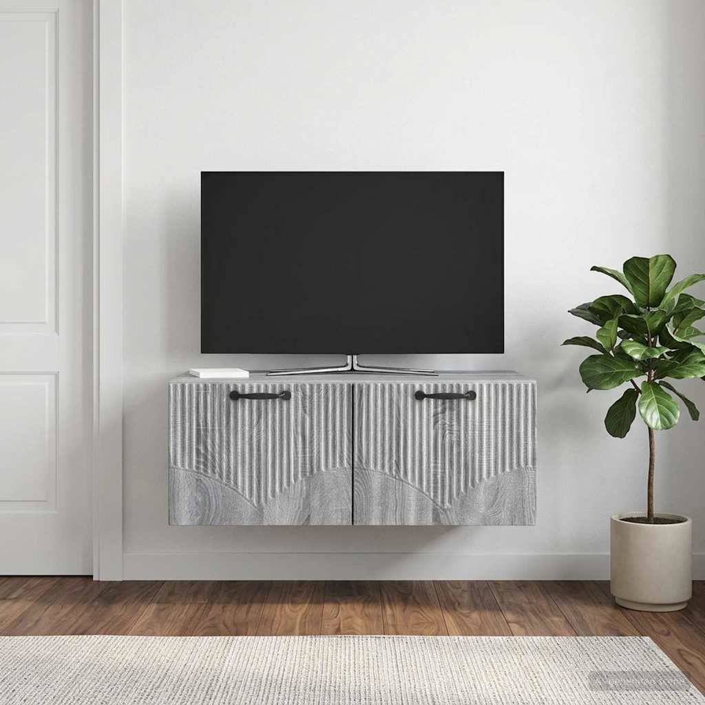 vidaXL Szafka RTV montowana na ścianie Szary Sonoma 78,5 x 41 x 30 cm
