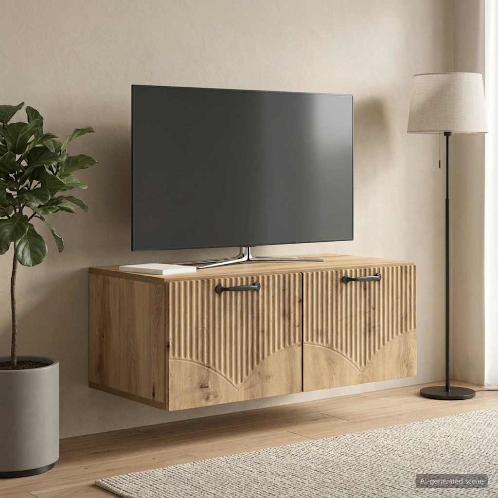vidaXL Szafka RTV montowana na ścianie 78,5 x 41 x 30 cm Dąb artisan