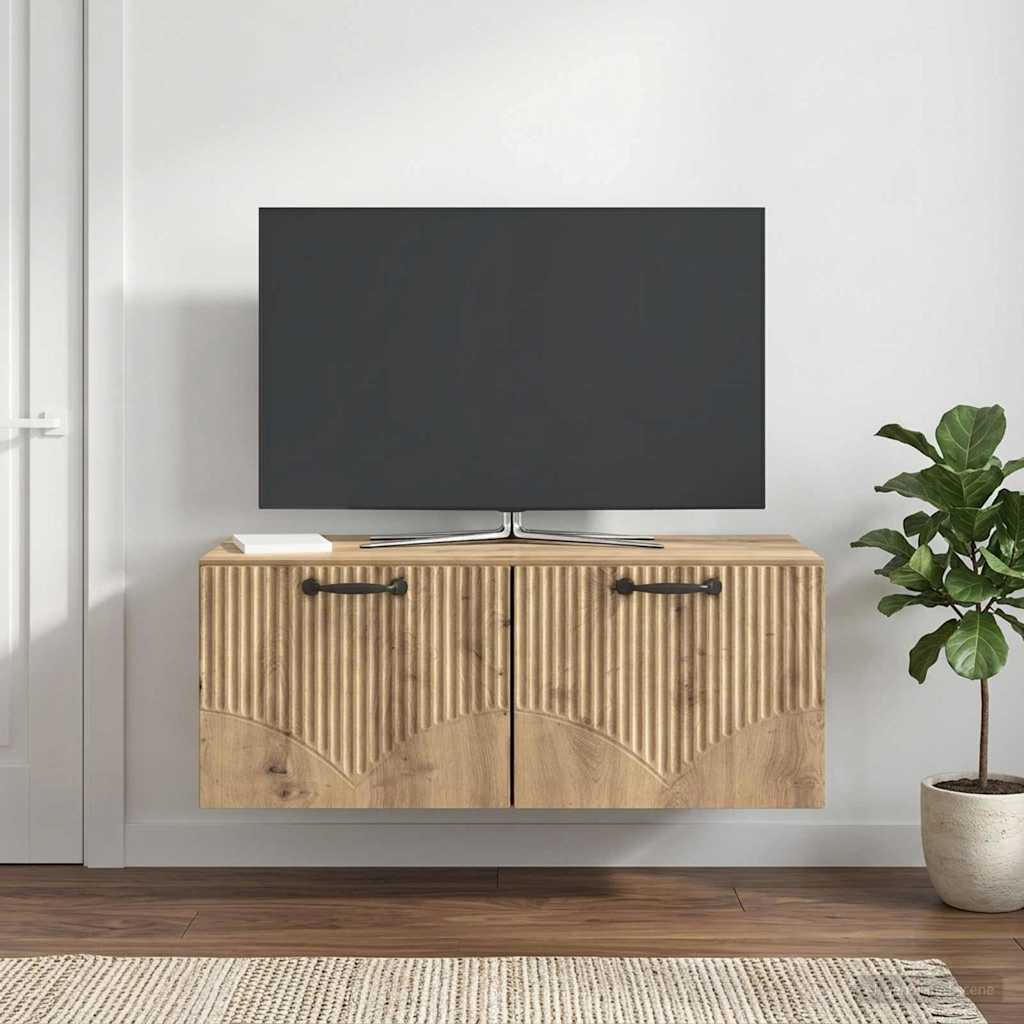 vidaXL Szafka RTV montowana na ścianie 78,5 x 41 x 30 cm Dąb artisan