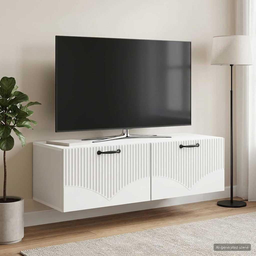 vidaXL Szafka RTV montowana na ścianie Biały 98 x 41 x 30 cm