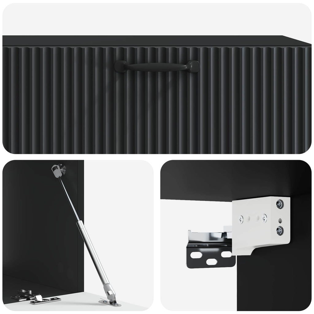 vidaXL Szafka RTV montowana na ścianie Czarny 98 x 41 x 30 cm