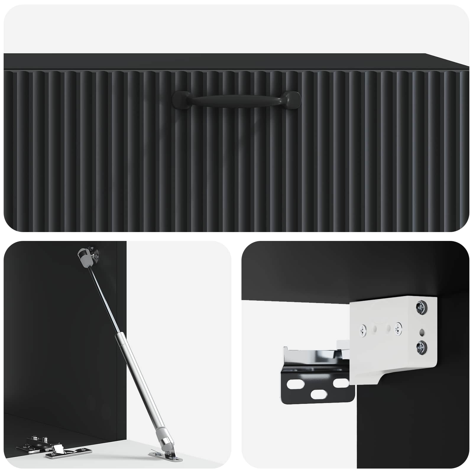 vidaXL Szafka RTV montowana na ścianie Czarny 98 x 41 x 30 cm