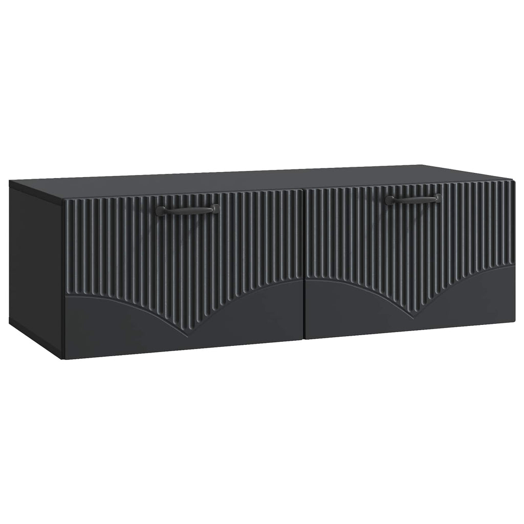 vidaXL Szafka RTV montowana na ścianie Czarny 98 x 41 x 30 cm