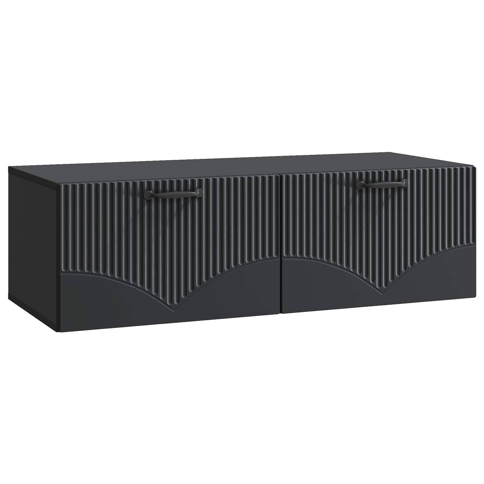 vidaXL Szafka RTV montowana na ścianie Czarny 98 x 41 x 30 cm