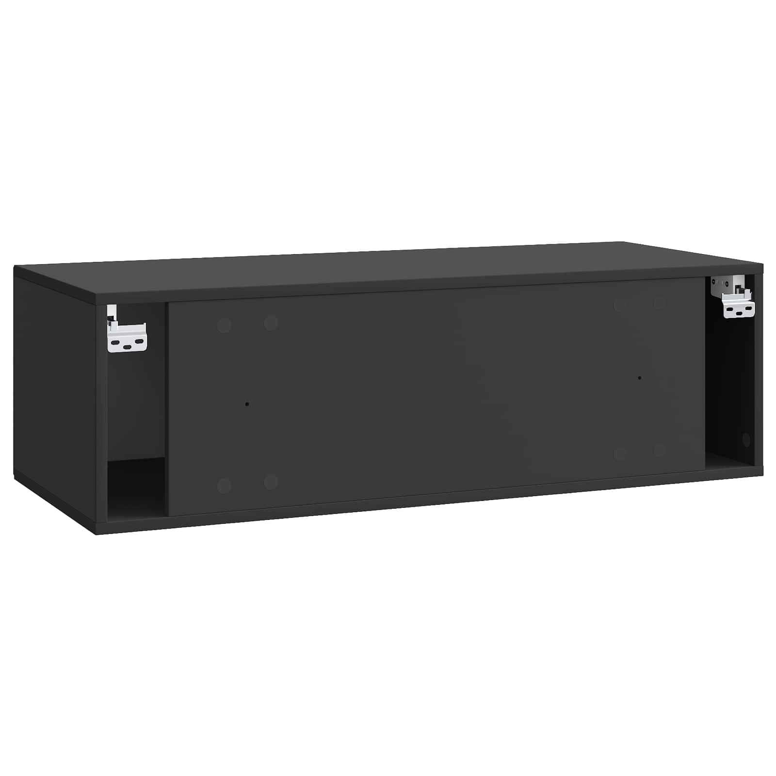 vidaXL Szafka RTV montowana na ścianie Czarny 98 x 41 x 30 cm