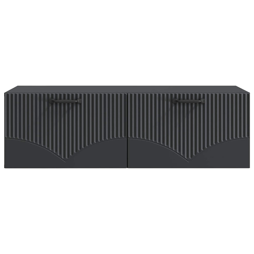 vidaXL Szafka RTV montowana na ścianie Czarny 98 x 41 x 30 cm