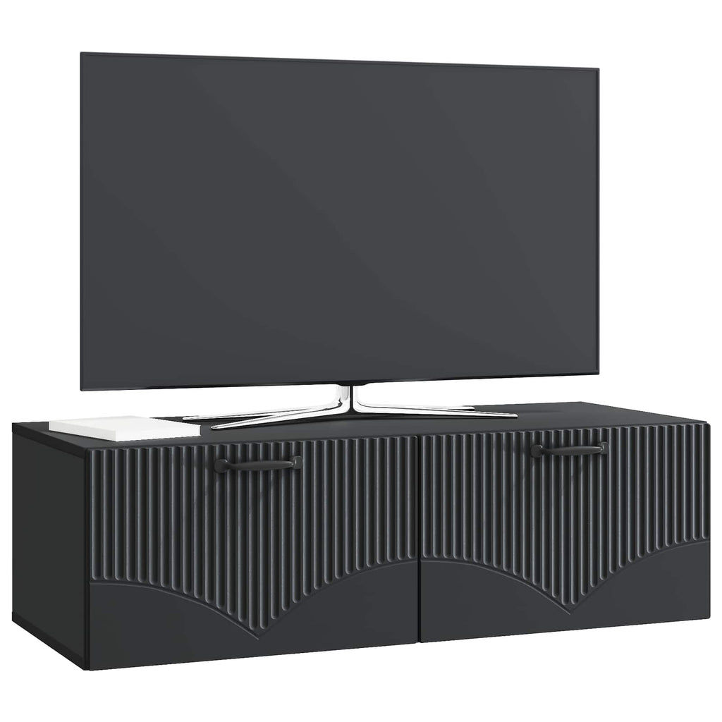 vidaXL Szafka RTV montowana na ścianie Czarny 98 x 41 x 30 cm