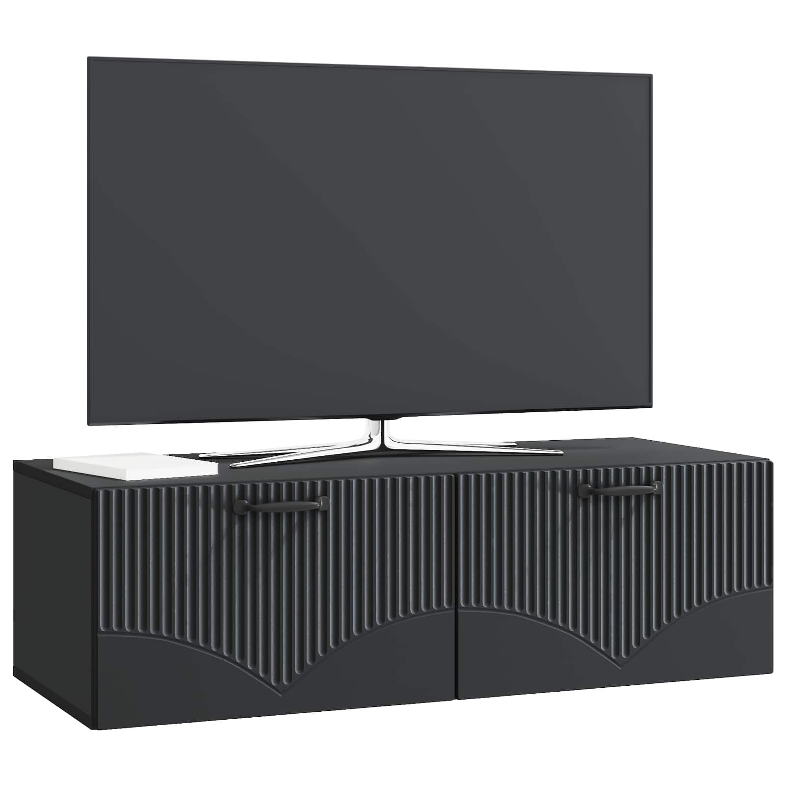 vidaXL Szafka RTV montowana na ścianie Czarny 98 x 41 x 30 cm