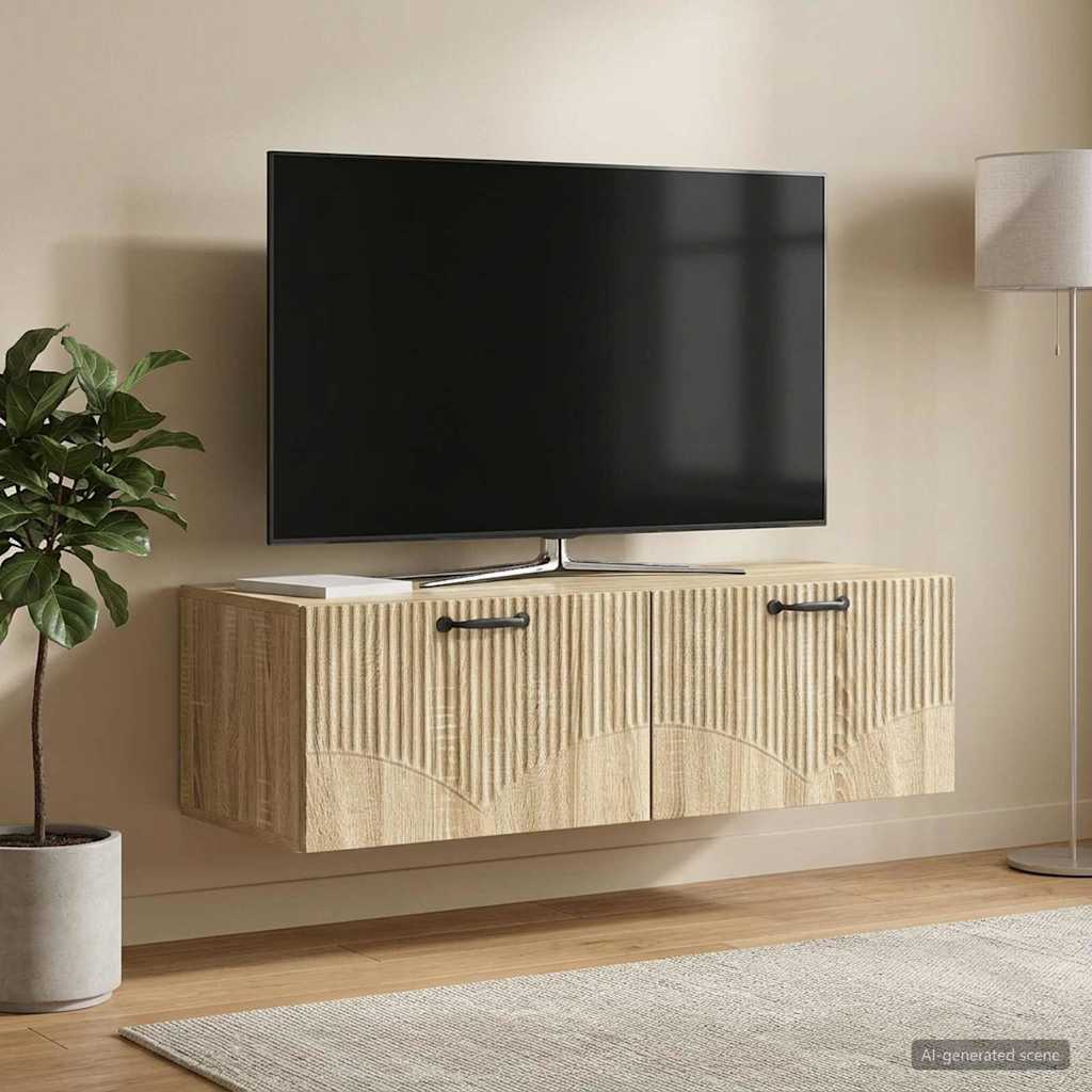 vidaXL Szafka RTV montowana na ścianie dąb Sonoma 98 x 41 x 30 cm