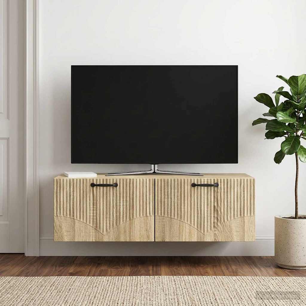 vidaXL Szafka RTV montowana na ścianie dąb Sonoma 98 x 41 x 30 cm