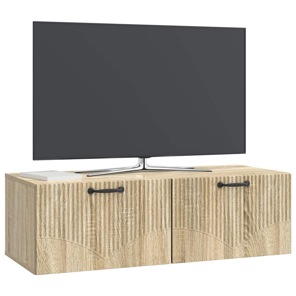 vidaXL Szafka RTV montowana na ścianie dąb Sonoma 98 x 41 x 30 cm