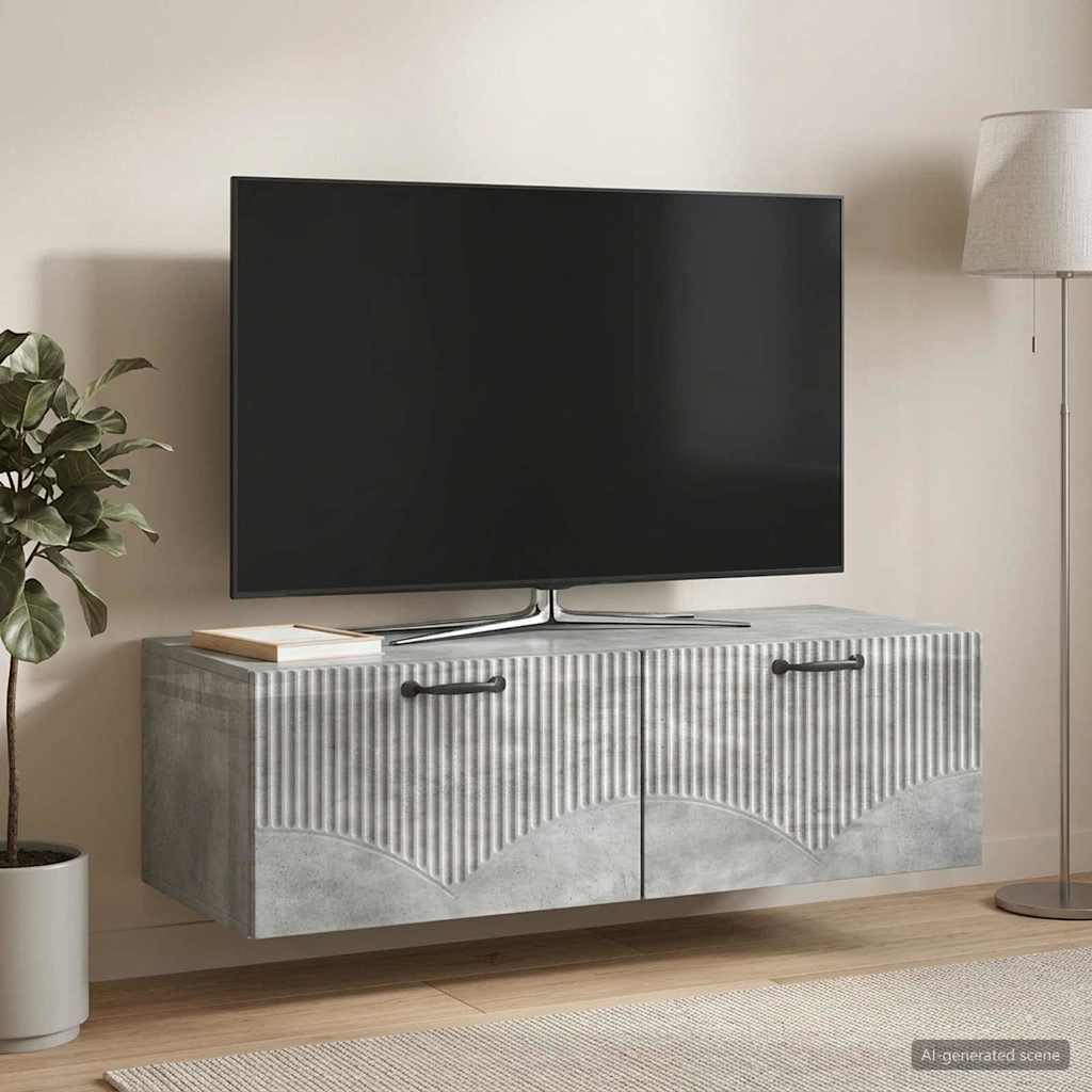 vidaXL Szafka RTV montowana na ścianie Betonowy szary 98 x 41 x 30 cm
