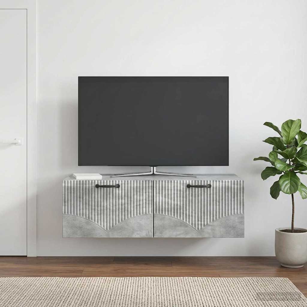 vidaXL Szafka RTV montowana na ścianie Betonowy szary 98 x 41 x 30 cm