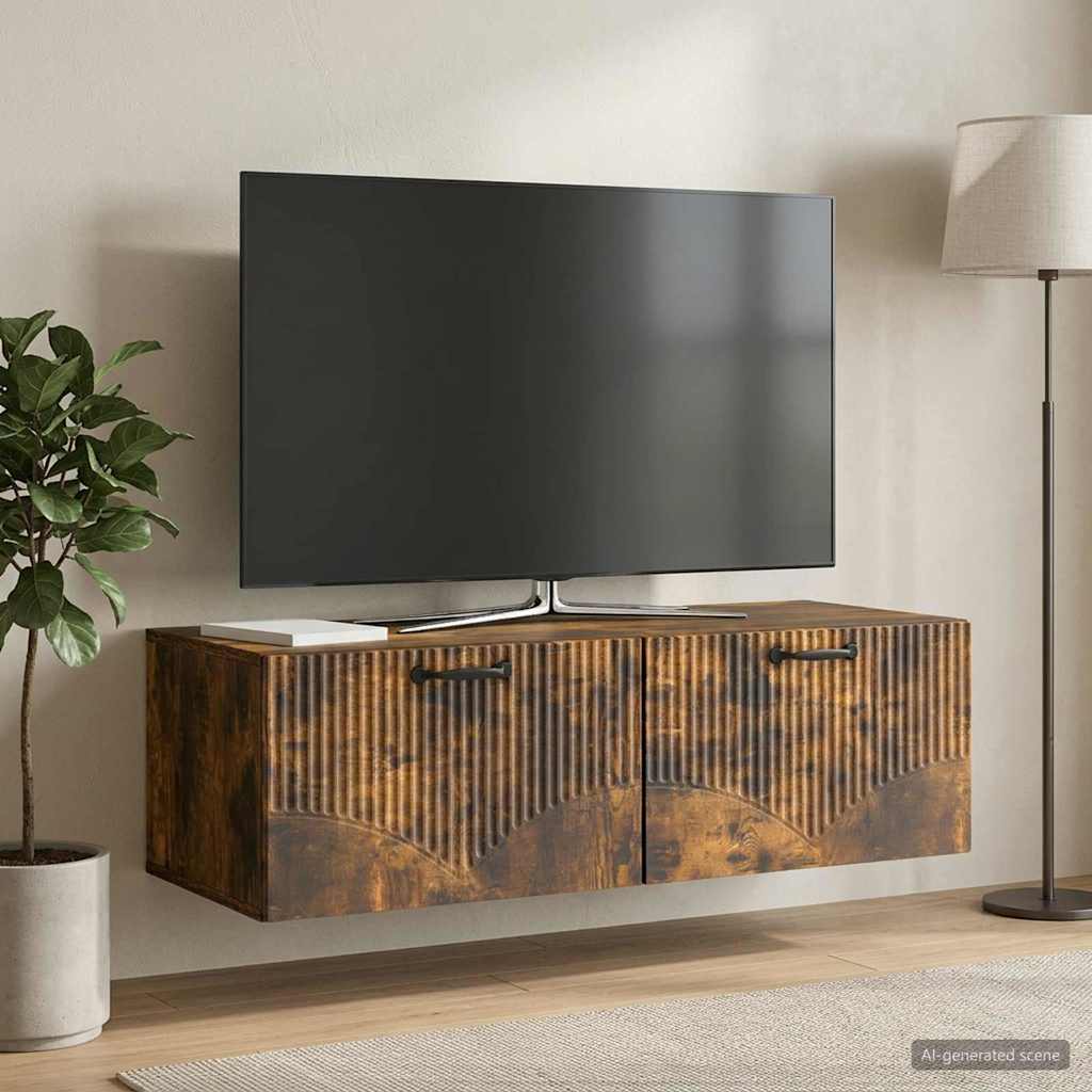 vidaXL Szafka RTV montowana na ścianie Dąb wędzony 98 x 41 x 30 cm
