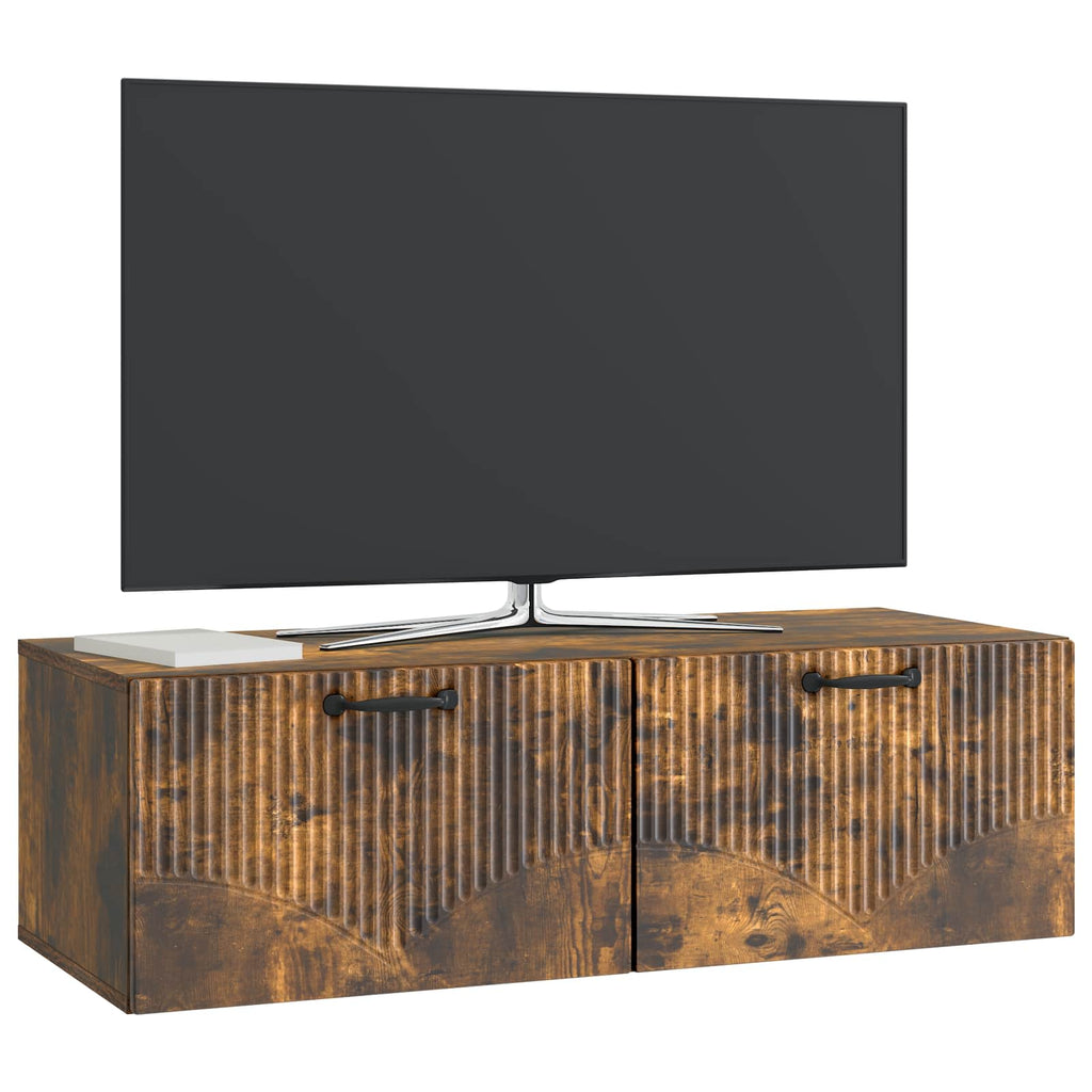 vidaXL Szafka RTV montowana na ścianie Dąb wędzony 98 x 41 x 30 cm