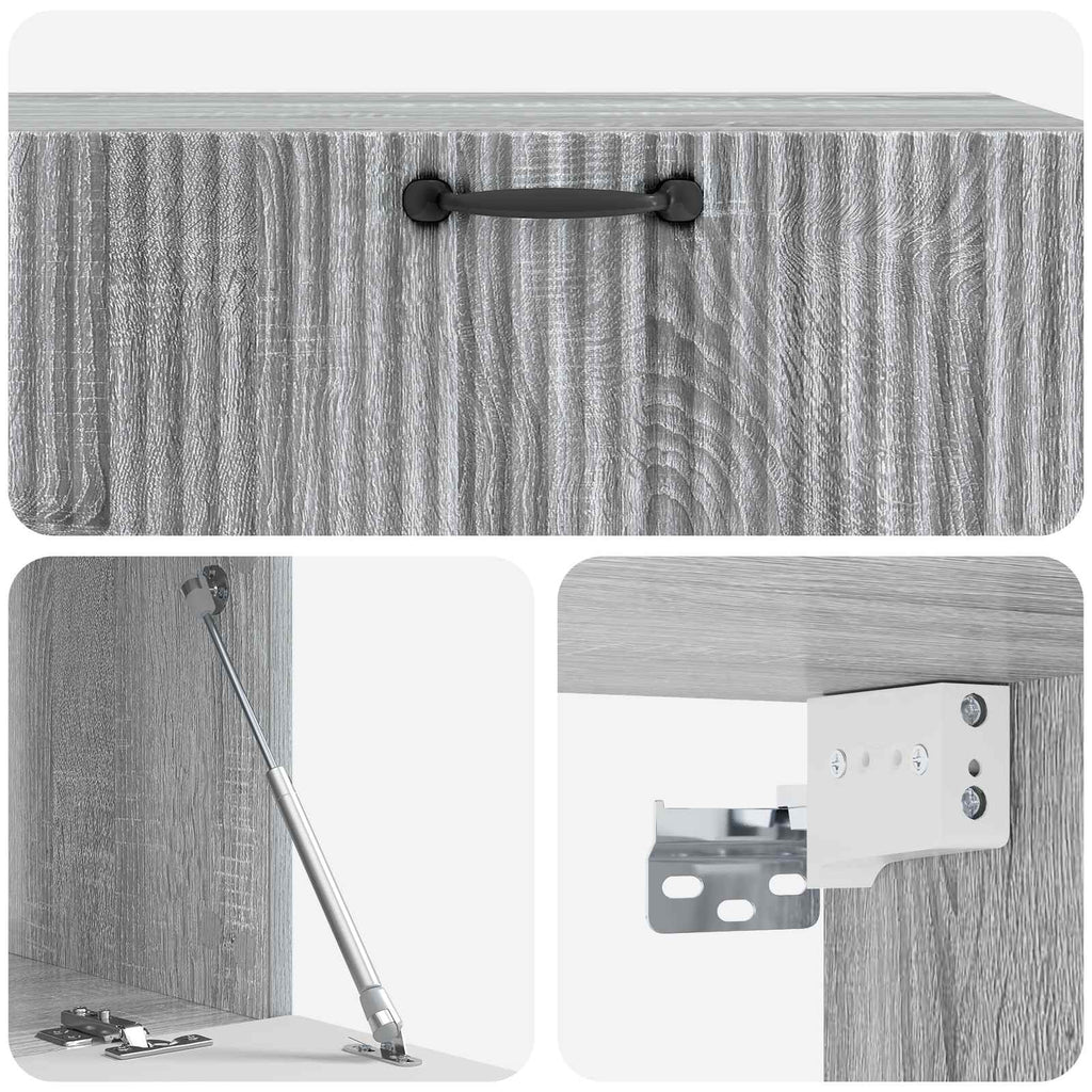 vidaXL Szafka RTV montowana na ścianie Szary Sonoma 98 x 41 x 30 cm