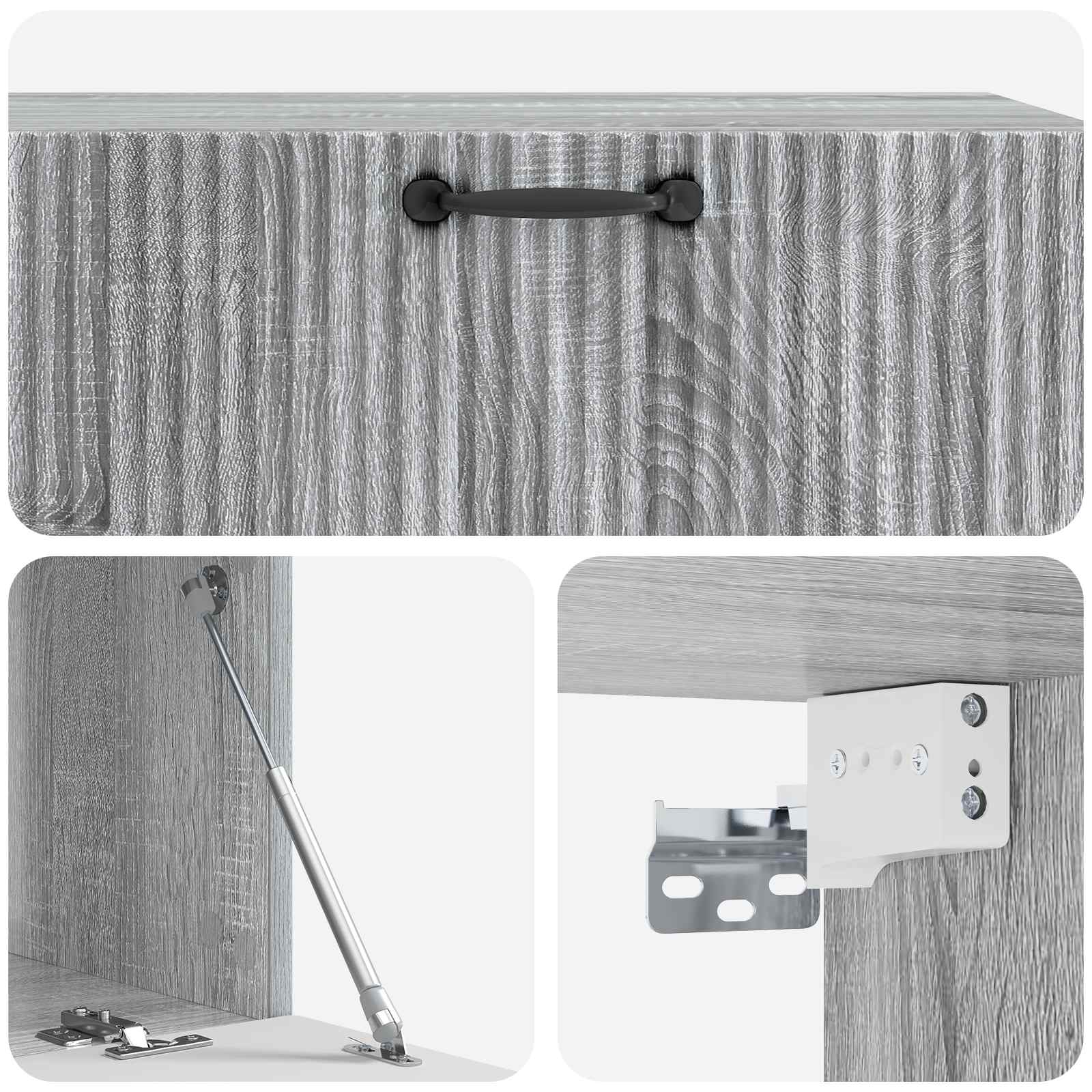 vidaXL Szafka RTV montowana na ścianie Szary Sonoma 98 x 41 x 30 cm
