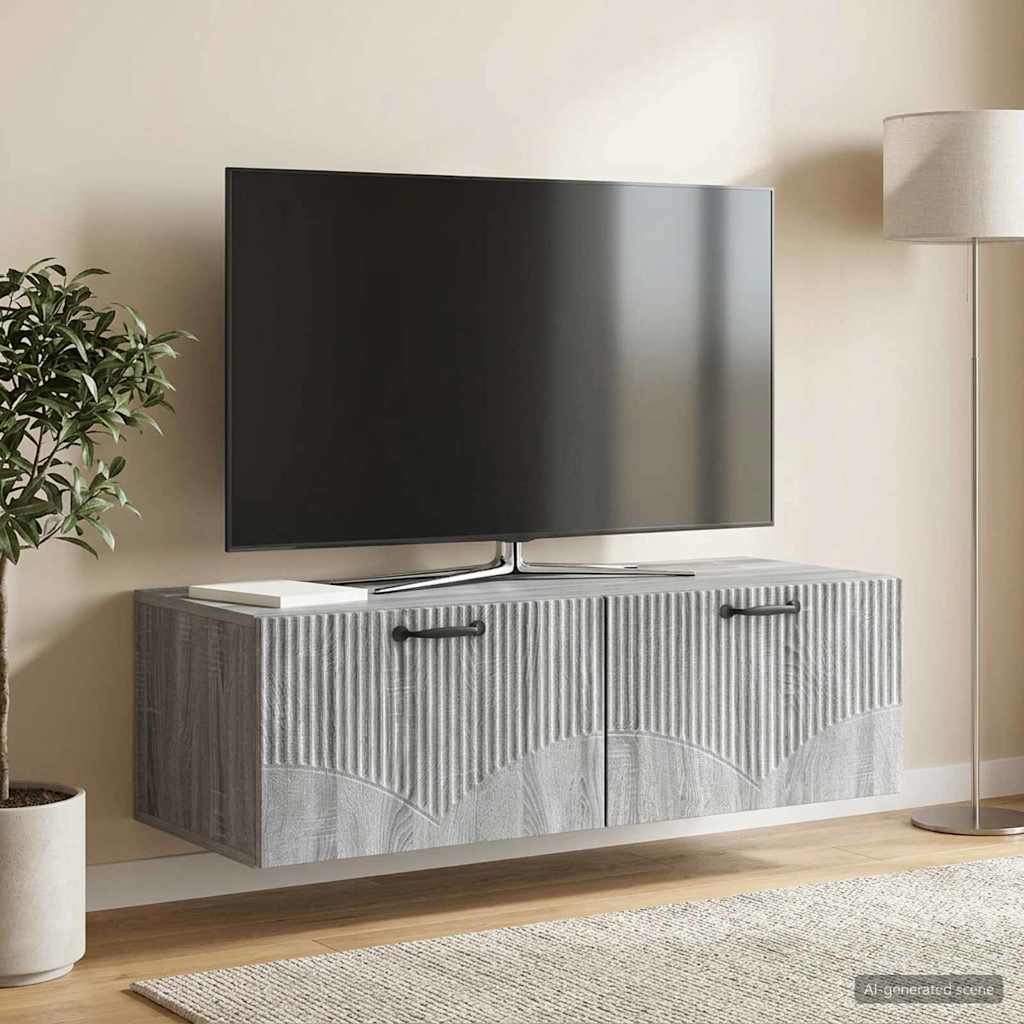 vidaXL Szafka RTV montowana na ścianie Szary Sonoma 98 x 41 x 30 cm