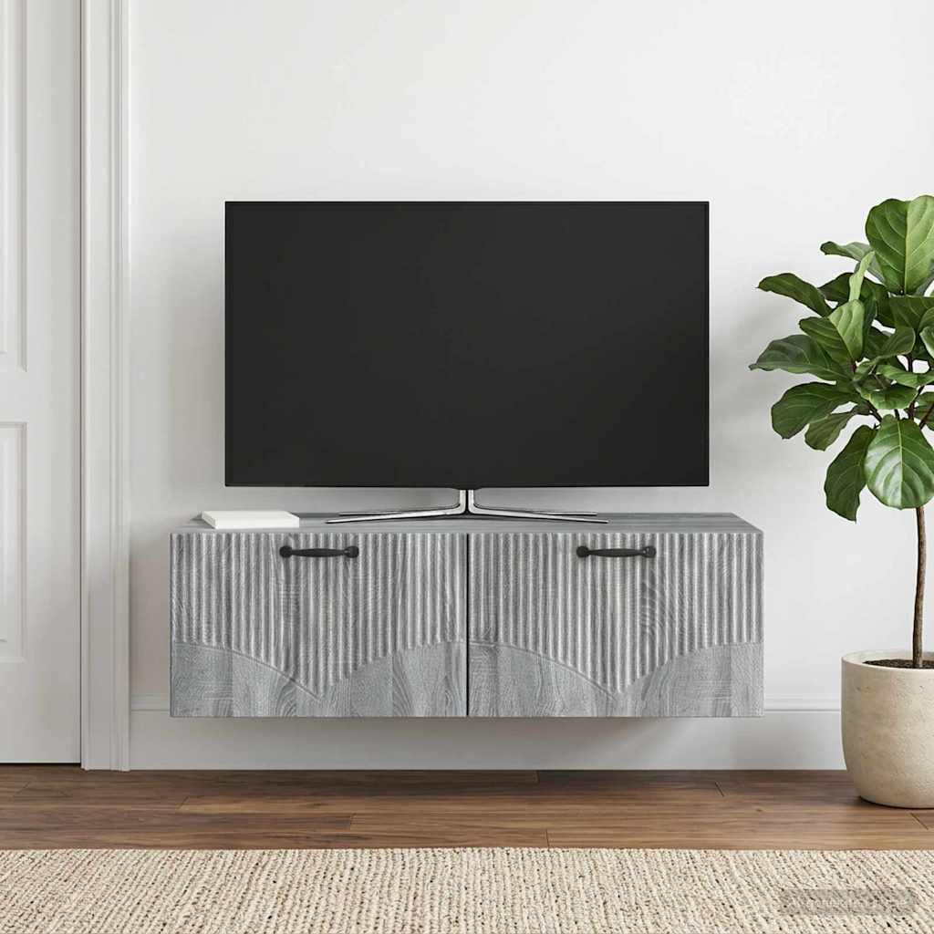 vidaXL Szafka RTV montowana na ścianie Szary Sonoma 98 x 41 x 30 cm