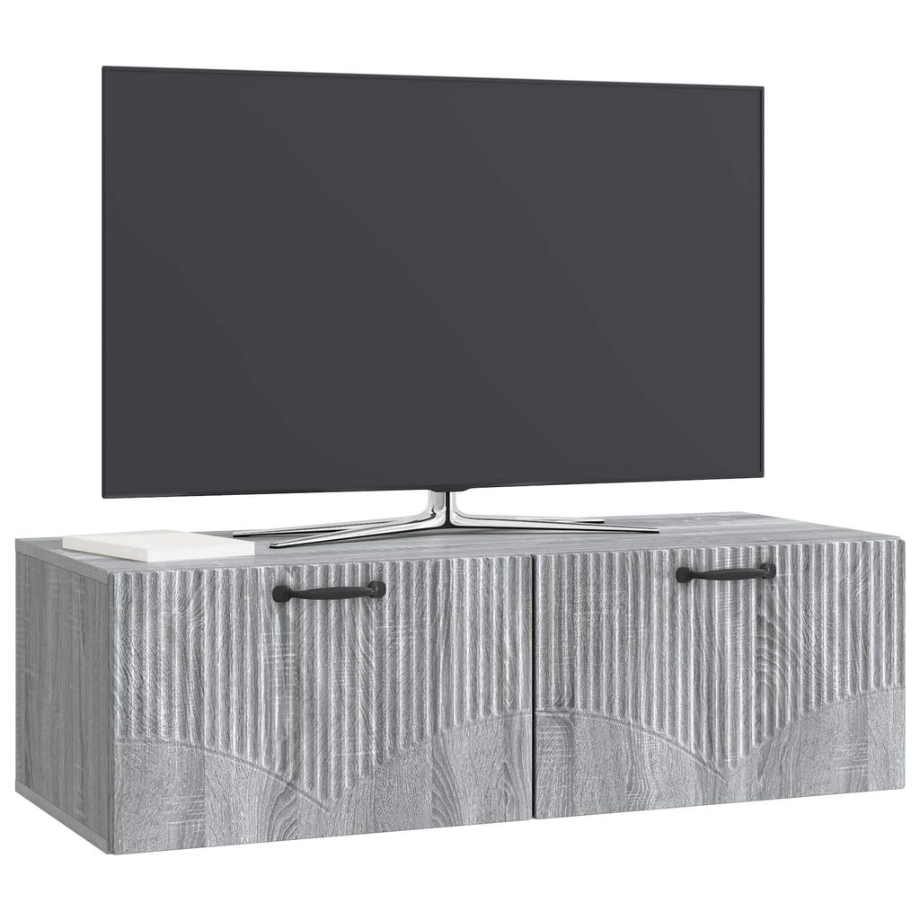 vidaXL Szafka RTV montowana na ścianie Szary Sonoma 98 x 41 x 30 cm