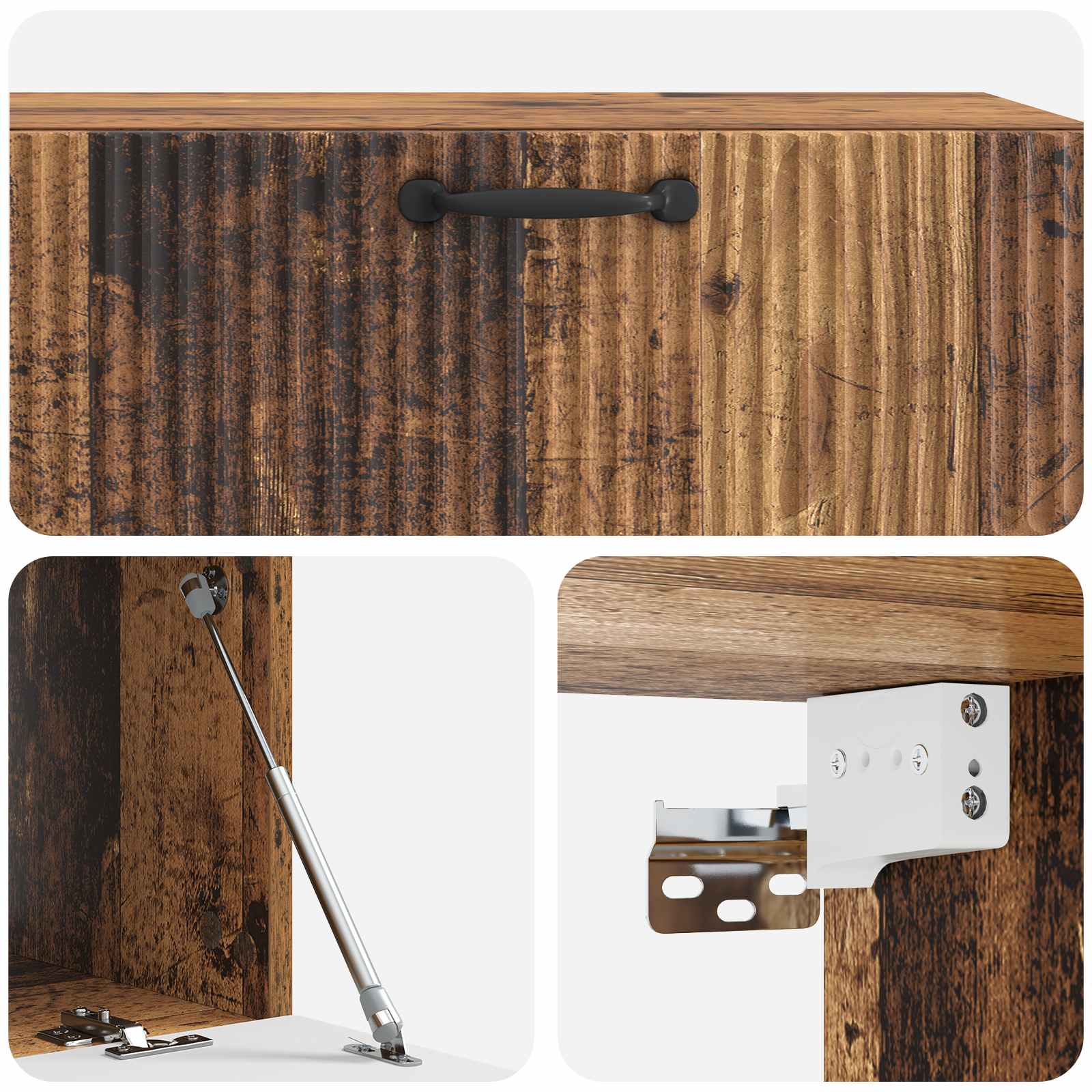 vidaXL Szafka RTV montowana na ścianie Stare drewno 98 x 41 x 30 cm