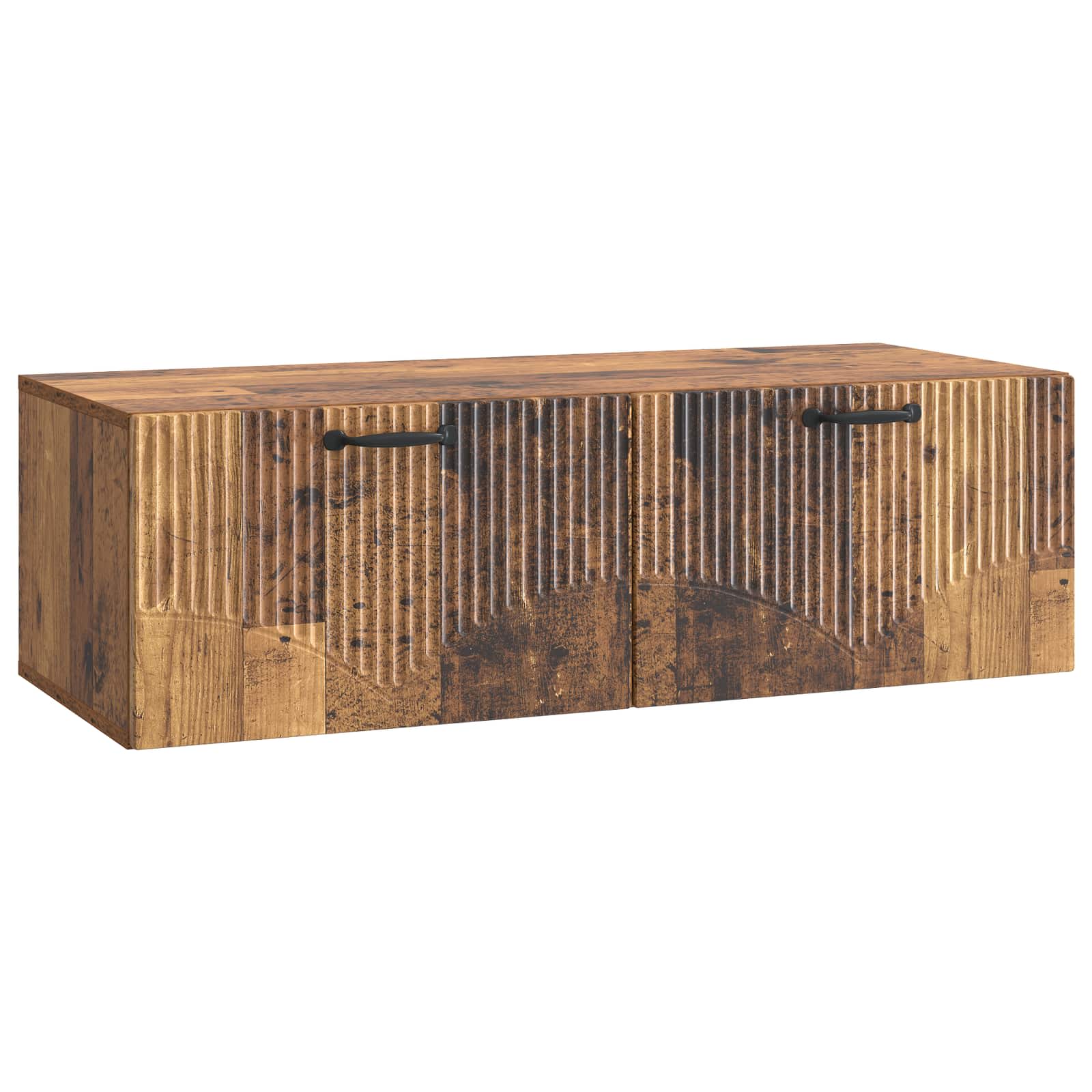 vidaXL Szafka RTV montowana na ścianie Stare drewno 98 x 41 x 30 cm