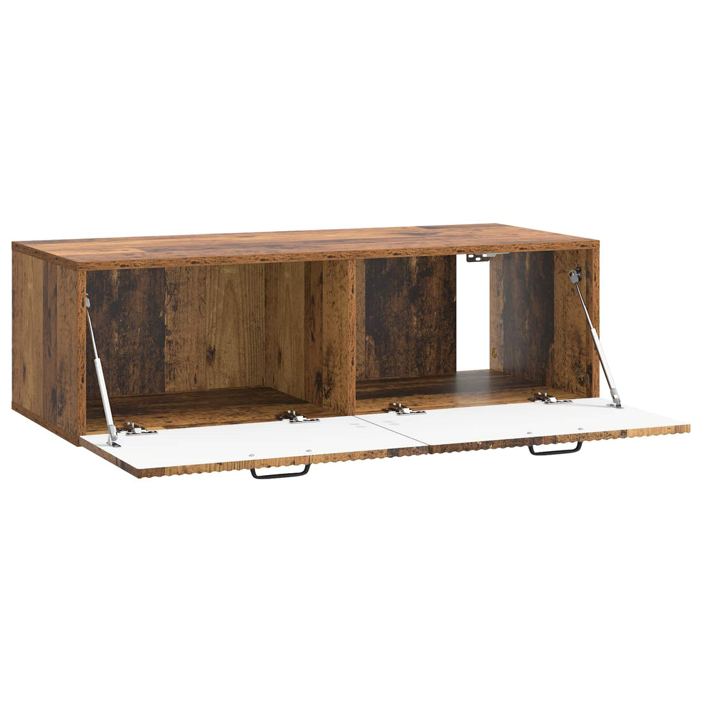 vidaXL Szafka RTV montowana na ścianie Stare drewno 98 x 41 x 30 cm