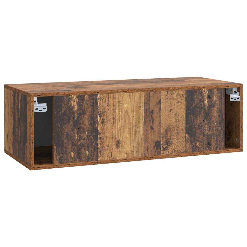 vidaXL Szafka RTV montowana na ścianie Stare drewno 98 x 41 x 30 cm