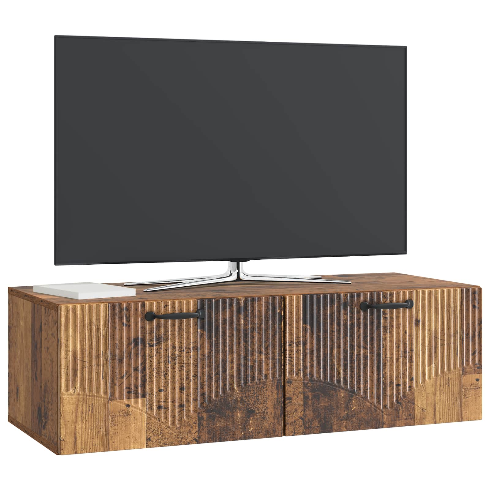 vidaXL Szafka RTV montowana na ścianie Stare drewno 98 x 41 x 30 cm