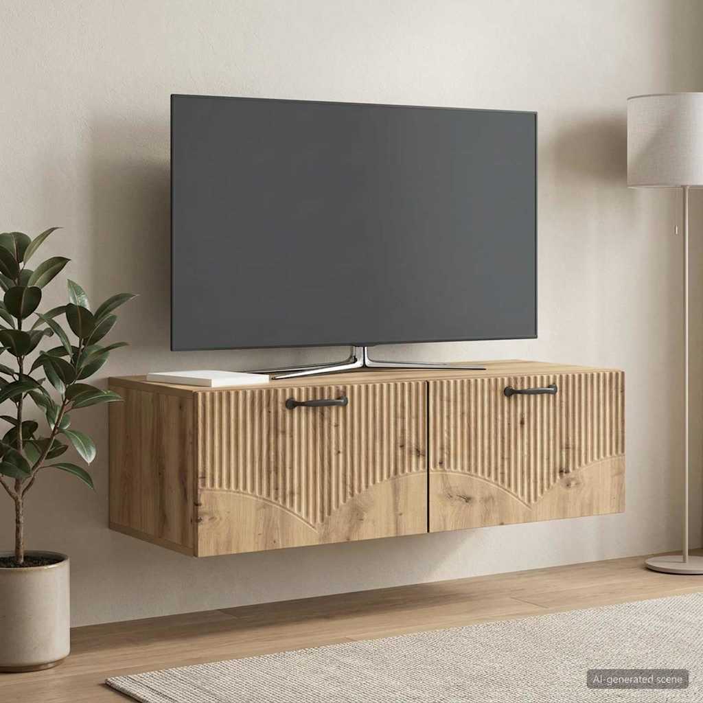vidaXL Szafka RTV montowana na ścianie 98 x 41 x 30 cm Dąb artisan