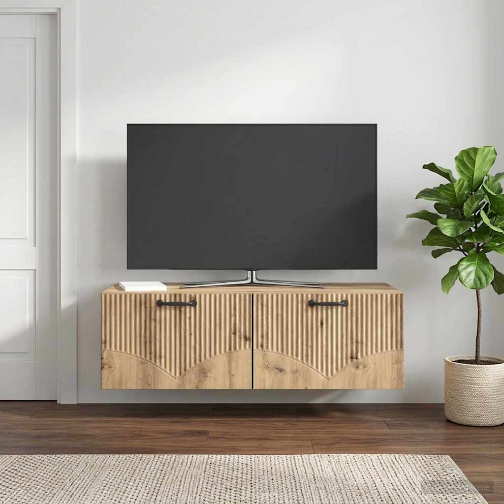 vidaXL Szafka RTV montowana na ścianie 98 x 41 x 30 cm Dąb artisan