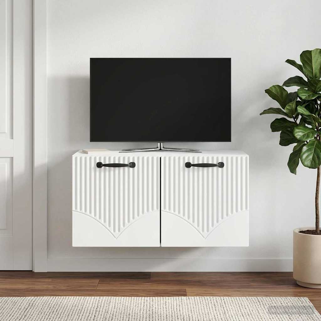 vidaXL Szafka RTV montowana na ścianie Biały 59,5 x 31 x 30 cm