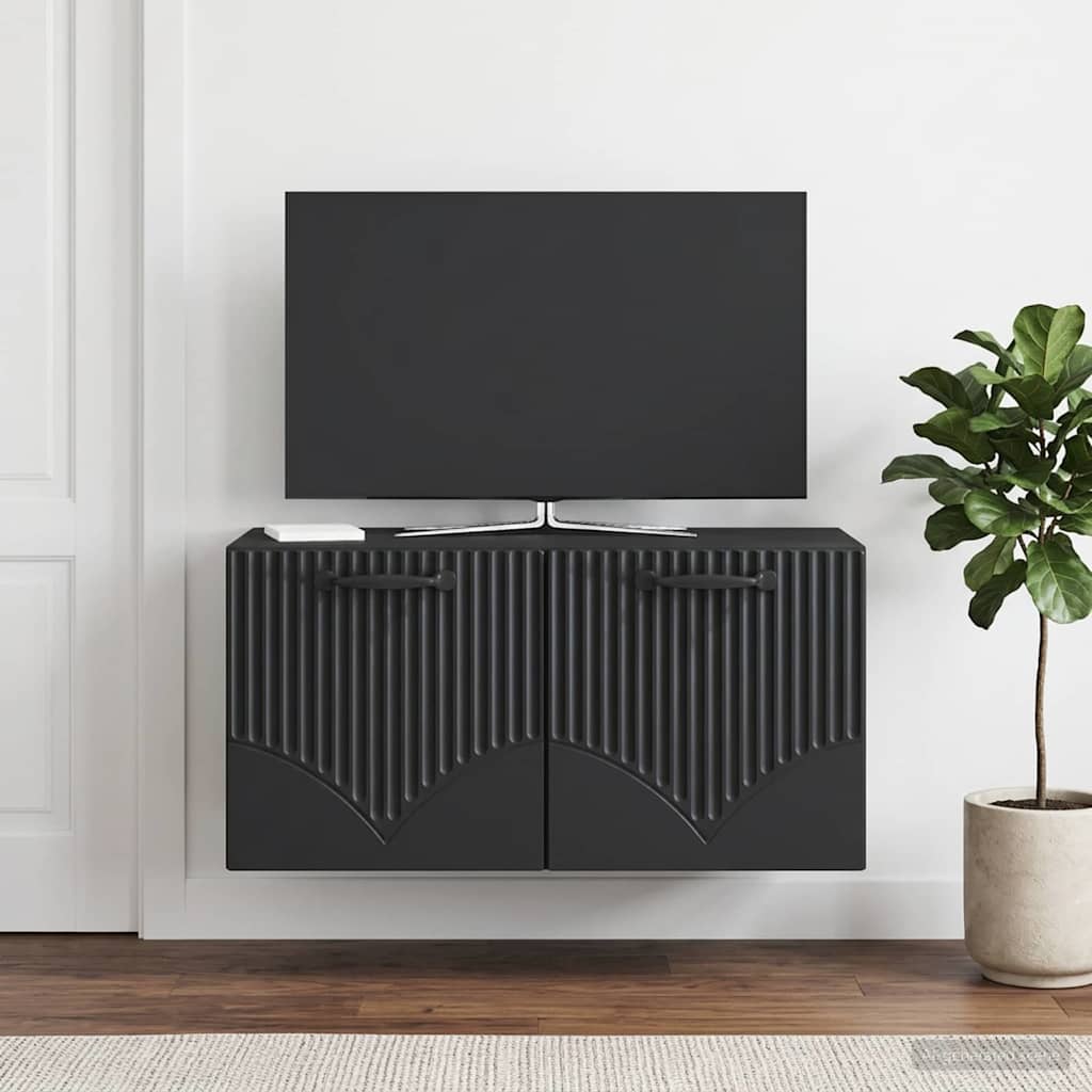 vidaXL Szafka RTV montowana na ścianie Czarny 59,5 x 31 x 30 cm