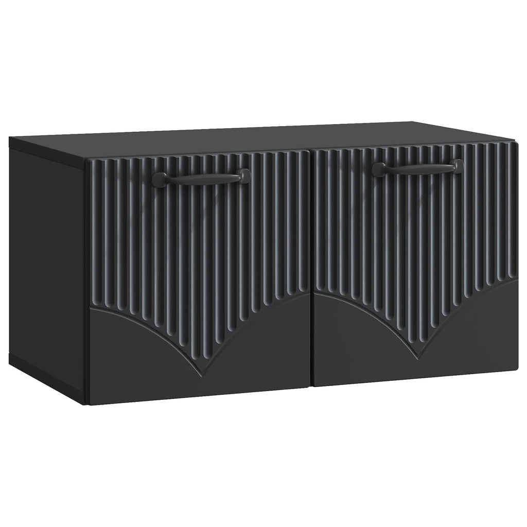 vidaXL Szafka RTV montowana na ścianie Czarny 59,5 x 31 x 30 cm