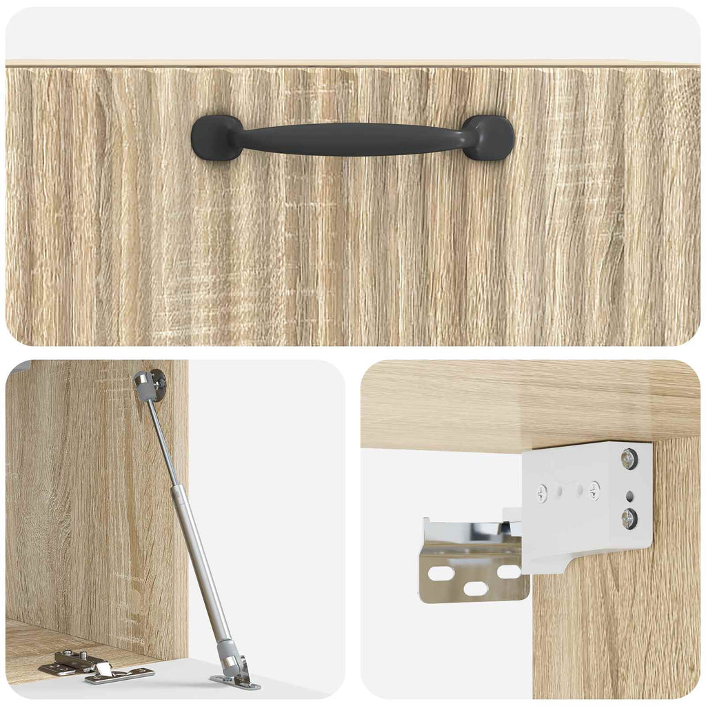 vidaXL Szafka RTV montowana na ścianie dąb Sonoma 59,5 x 31 x 30 cm