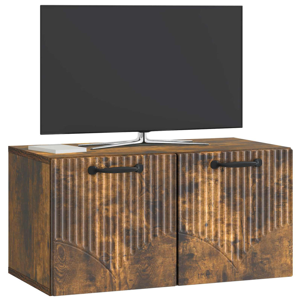 vidaXL Szafka RTV montowana na ścianie Dąb wędzony 59,5 x 31 x 30 cm