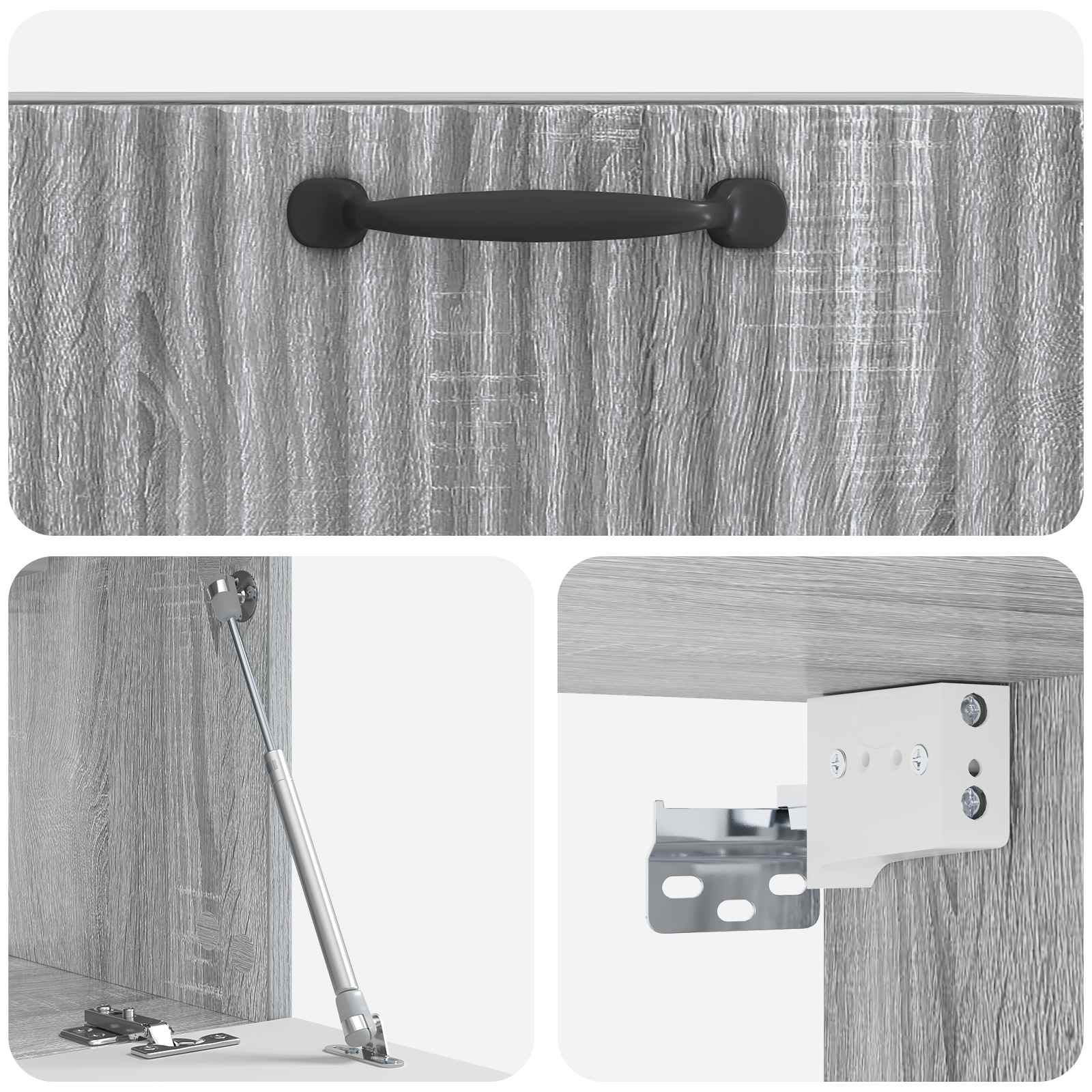 vidaXL Szafka RTV montowana na ścianie Szary Sonoma 59,5 x 31 x 30 cm