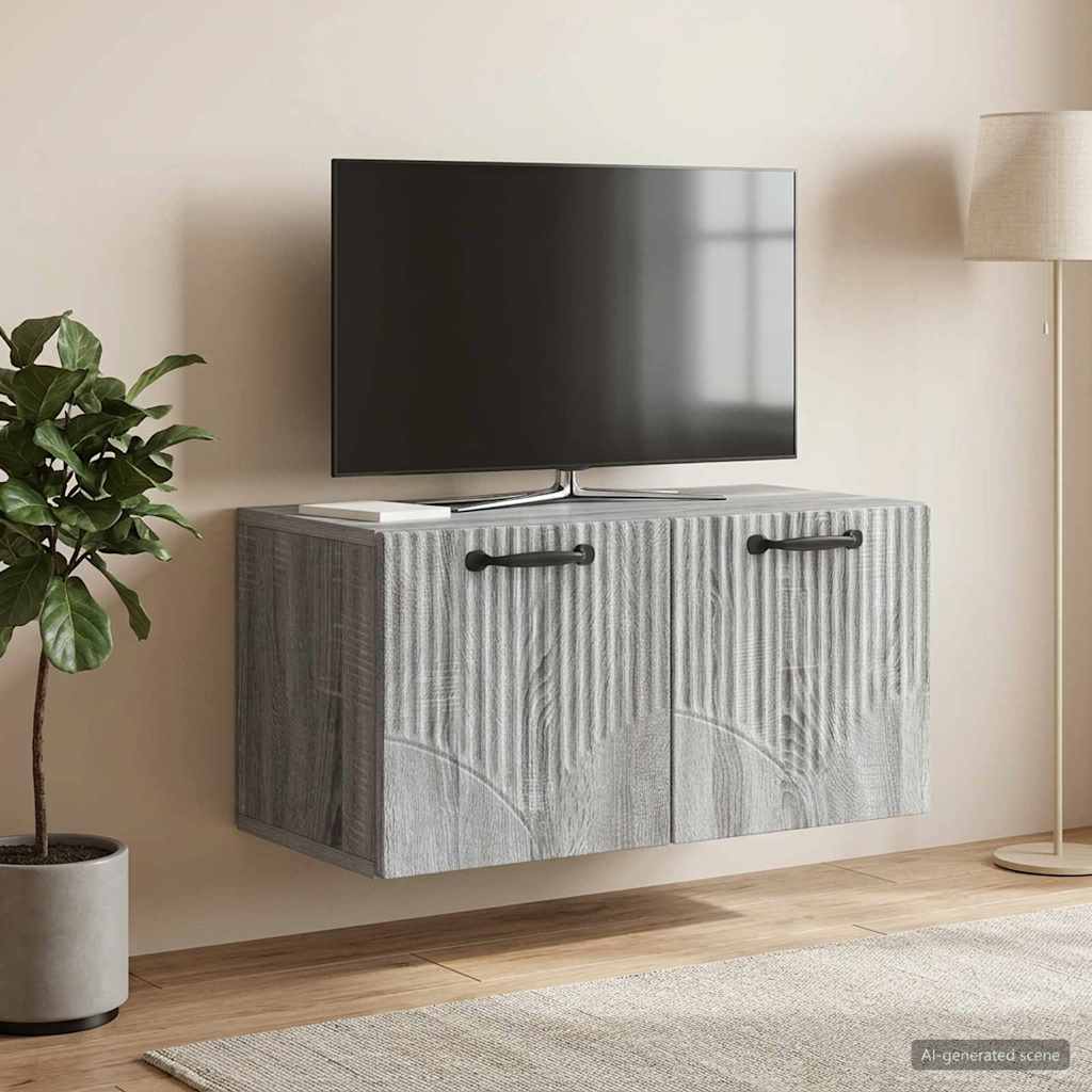 vidaXL Szafka RTV montowana na ścianie Szary Sonoma 59,5 x 31 x 30 cm