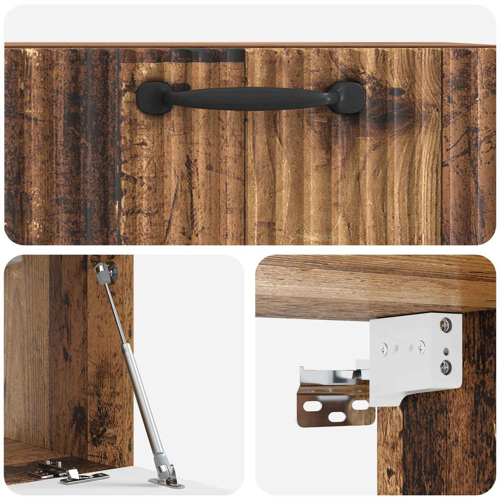 vidaXL Szafka RTV montowana na ścianie Stare drewno 59,5 x 31 x 30 cm