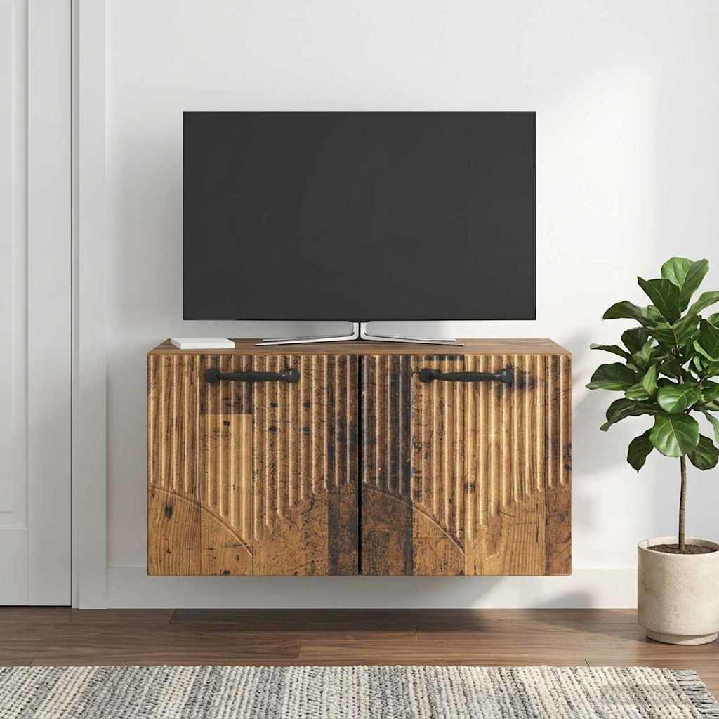 vidaXL Szafka RTV montowana na ścianie Stare drewno 59,5 x 31 x 30 cm