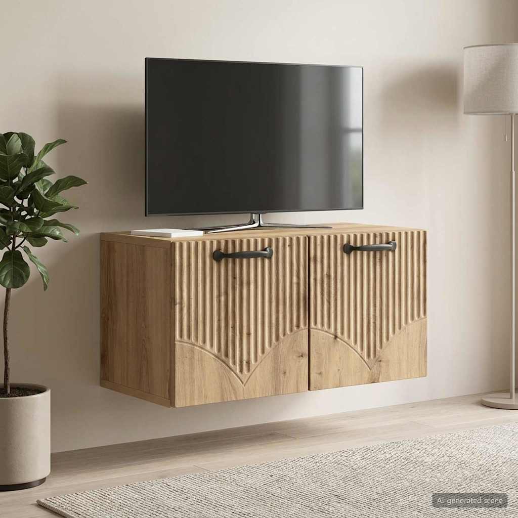 vidaXL Szafka RTV montowana na ścianie 59,5 x 31 x 30 cm Dąb artisan