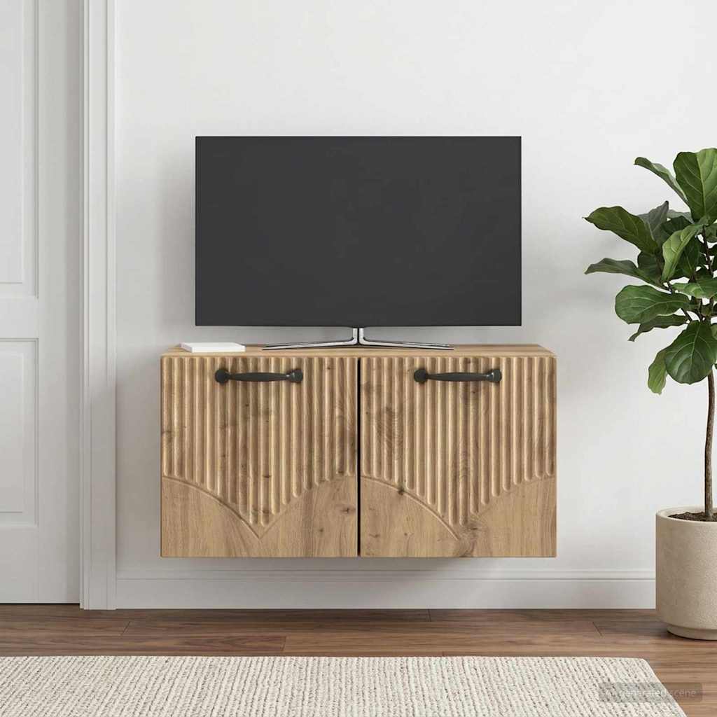 vidaXL Szafka RTV montowana na ścianie 59,5 x 31 x 30 cm Dąb artisan