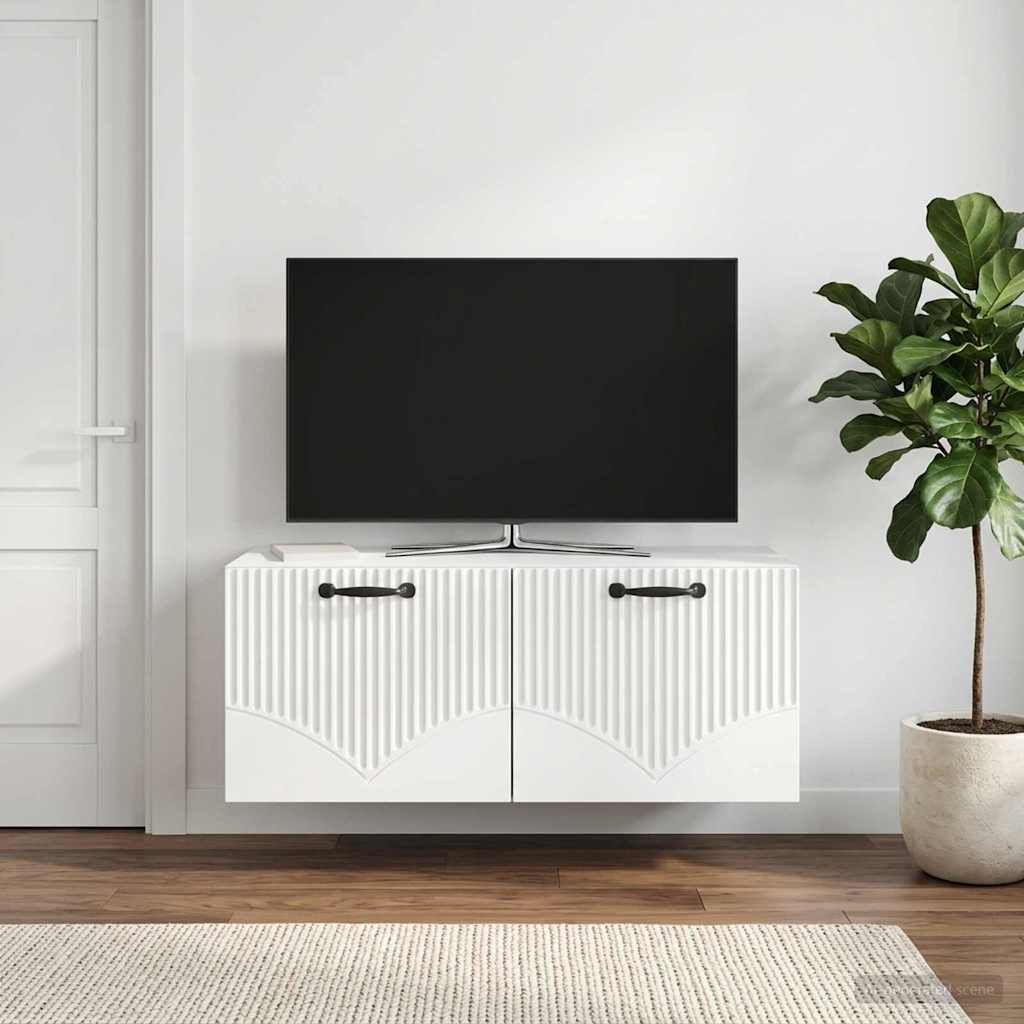 vidaXL Szafka RTV montowana na ścianie Biały 78,5 x 31 x 30 cm