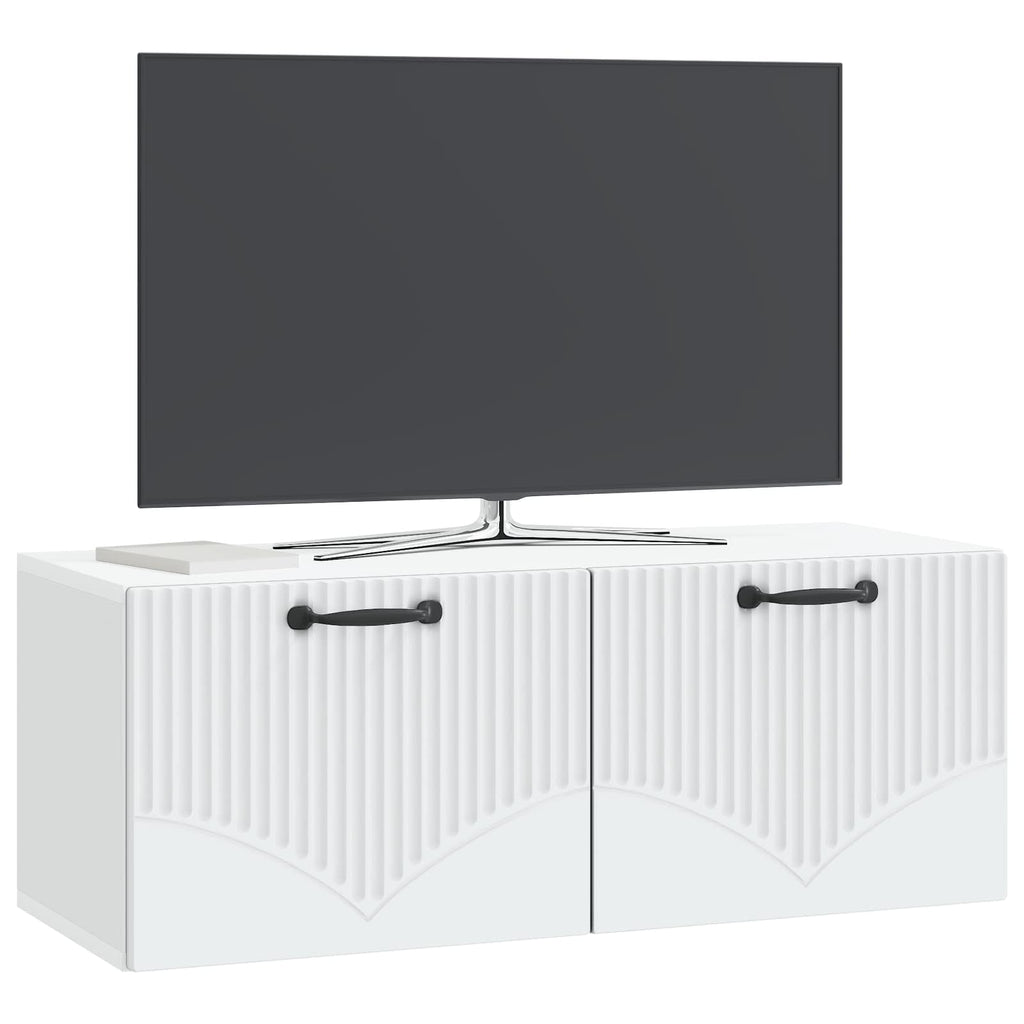 vidaXL Szafka RTV montowana na ścianie Biały 78,5 x 31 x 30 cm