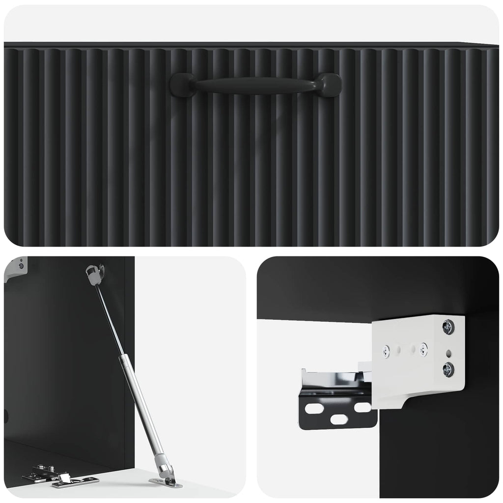 vidaXL Szafka RTV montowana na ścianie Czarny 78,5 x 31 x 30 cm