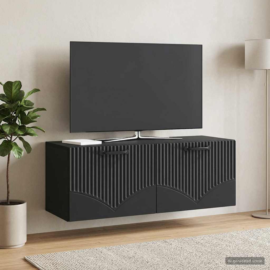 vidaXL Szafka RTV montowana na ścianie Czarny 78,5 x 31 x 30 cm