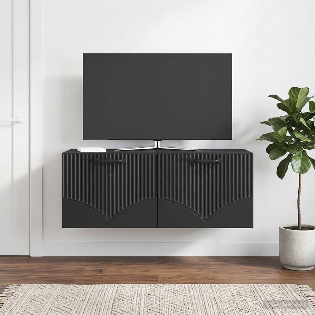 vidaXL Szafka RTV montowana na ścianie Czarny 78,5 x 31 x 30 cm
